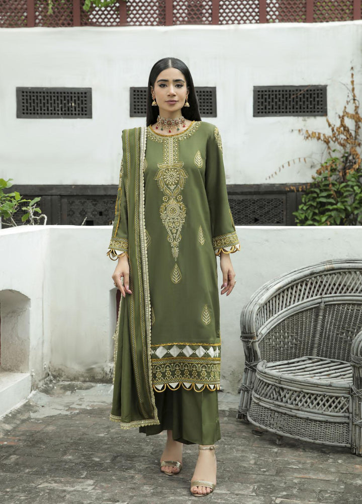 Dastak by Parishay Embroidered Linen Suits Unstitched 3 Piece PRS22DK D-04 - Winter Collection