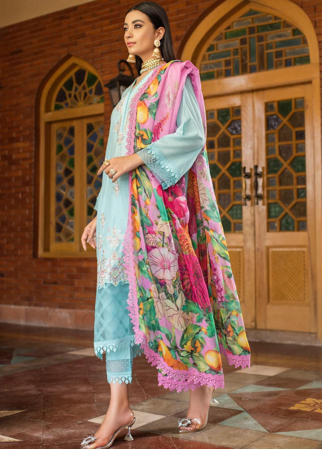Dastak by Afsaneh Embroidered Silk Suits Unstitched 3 Piece AFH21D Rania A - Summer Collection