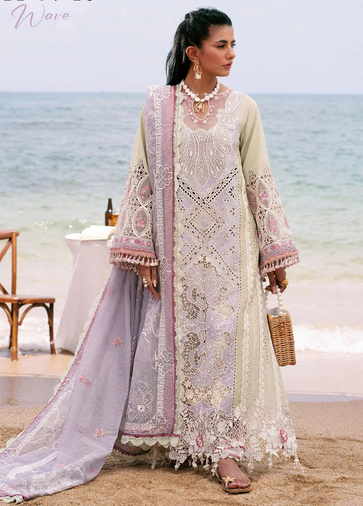 Dastan by AJR Embroidered Lawn Suits Unstitched 3 Piece AJR25D ALL-01 Wave - Luxury Collection