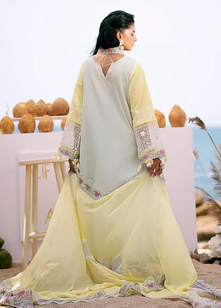 Dastan by AJR Embroidered Lawn Suits Unstitched 3 Piece AJR25D ALL-03 Azure - Luxury Collection