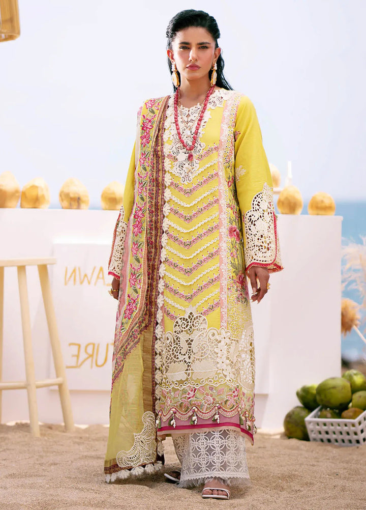Dastan by AJR Embroidered Lawn Suits Unstitched 3 Piece AJR25D ALL-06 Sunset - Luxury Collection