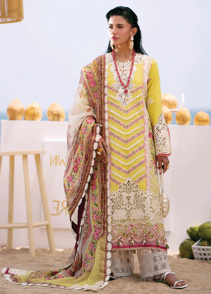 Dastan by AJR Embroidered Lawn Suits Unstitched 3 Piece AJR25D ALL-06 Sunset - Luxury Collection