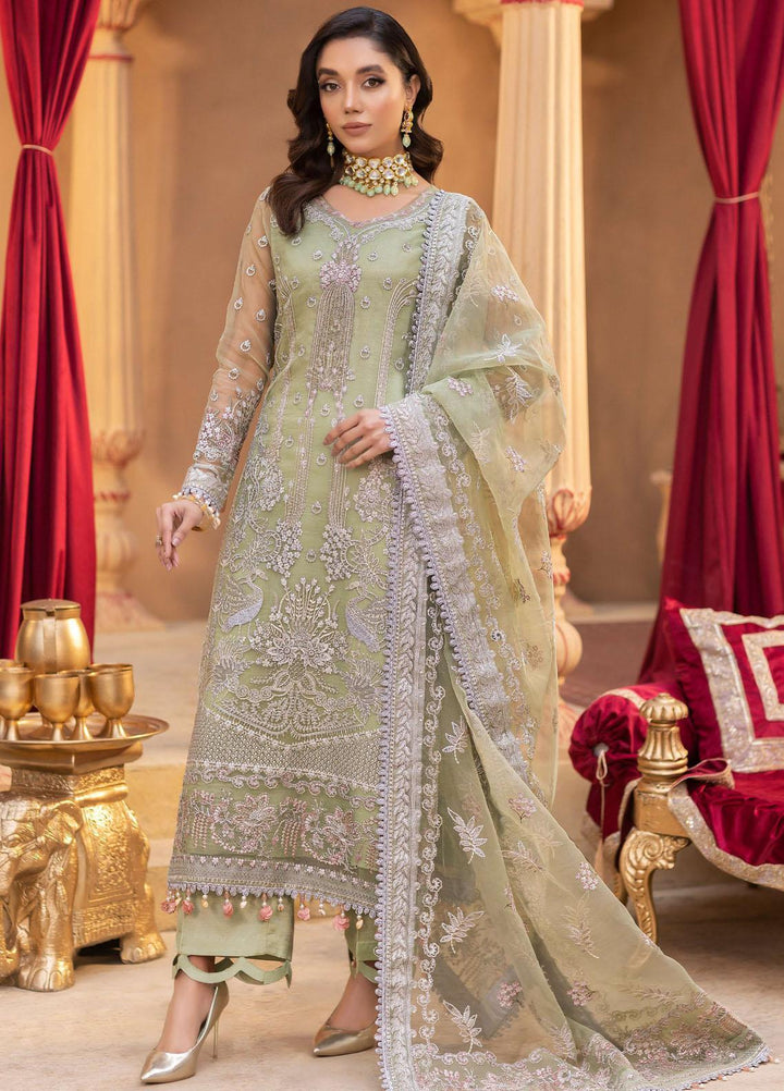 Dastgah By Neeshay Embroidered Organza Suits Unstitched 3 Piece NSH24DG Rang-e-Bahar - Festive Collection