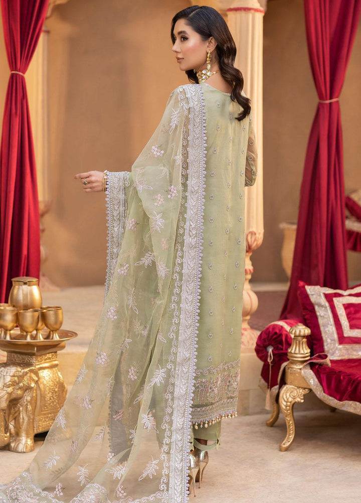 Dastgah By Neeshay Embroidered Organza Suits Unstitched 3 Piece NSH24DG Rang-e-Bahar - Festive Collection