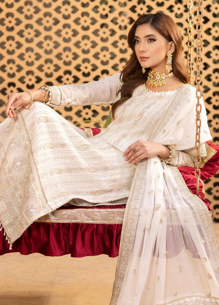 Dastgah By Neeshay Embroidered Chiffon Suits Unstitched 3 Piece NSH24DG Shabnam - Festive Collection