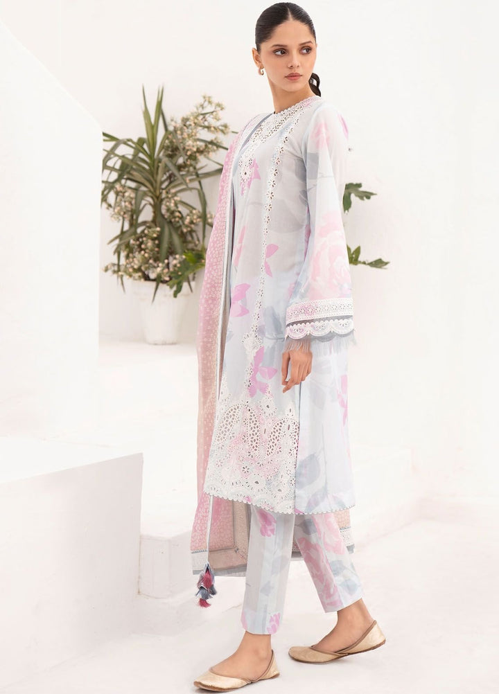 Delia By Jazmin Embroidered Lawn Suits Unstitched 3 Piece JZ24DL D-05 - Summer Collection