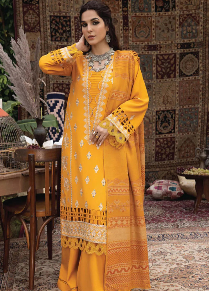 Denara By Humdum Embroidered Wool Suit Unstitched 3 Piece HD24D D-03 - Winter Collection