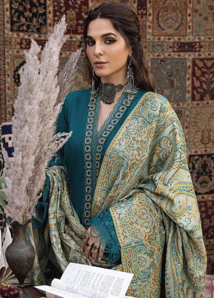 Denara By Humdum Embroidered Wool Suit Unstitched 3 Piece HD24D D-09 - Winter Collection