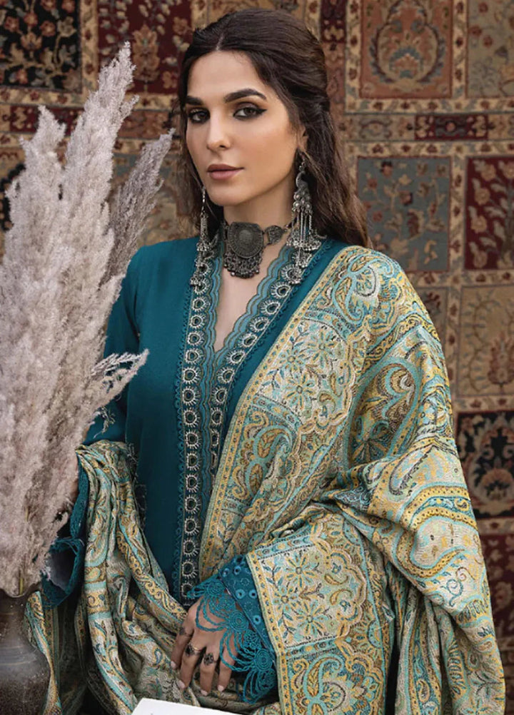 Denara By Humdum Embroidered Wool Suit Unstitched 3 Piece HD24D D-09 - Winter Collection