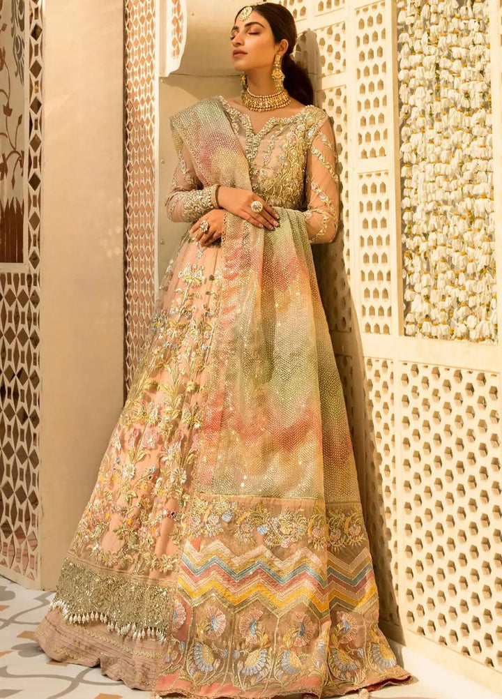 Desi Wedding Ho Rae Hai by Crimson Embroidered Net Suits Unstitched 3 Piece CR22WD 1A Blush - Wedding Collection