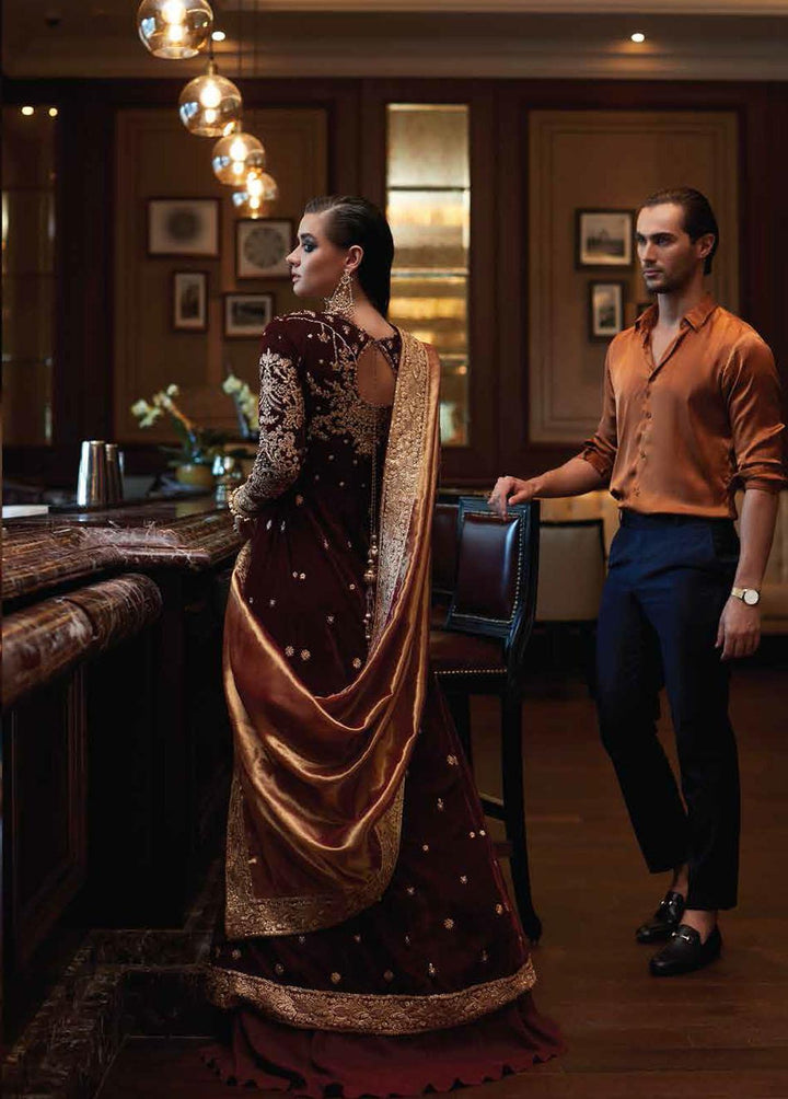 Destiny by Mushq Embroidered Velvet Suits Unstitched 3 Piece MQ22D MV22-08 Utopia - Luxury Collection