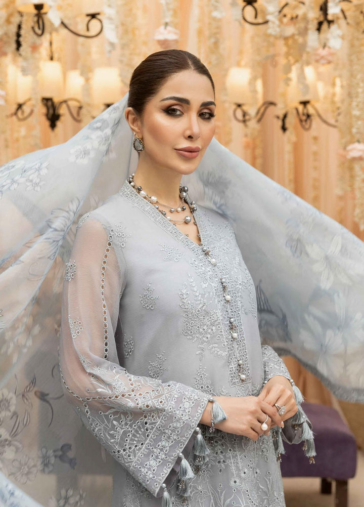 Dhaagay By Alizeh Fashion Embroidered Chiffon Suits Unstitched 3 Piece AFB23D 01 Zimal - Formal Collection