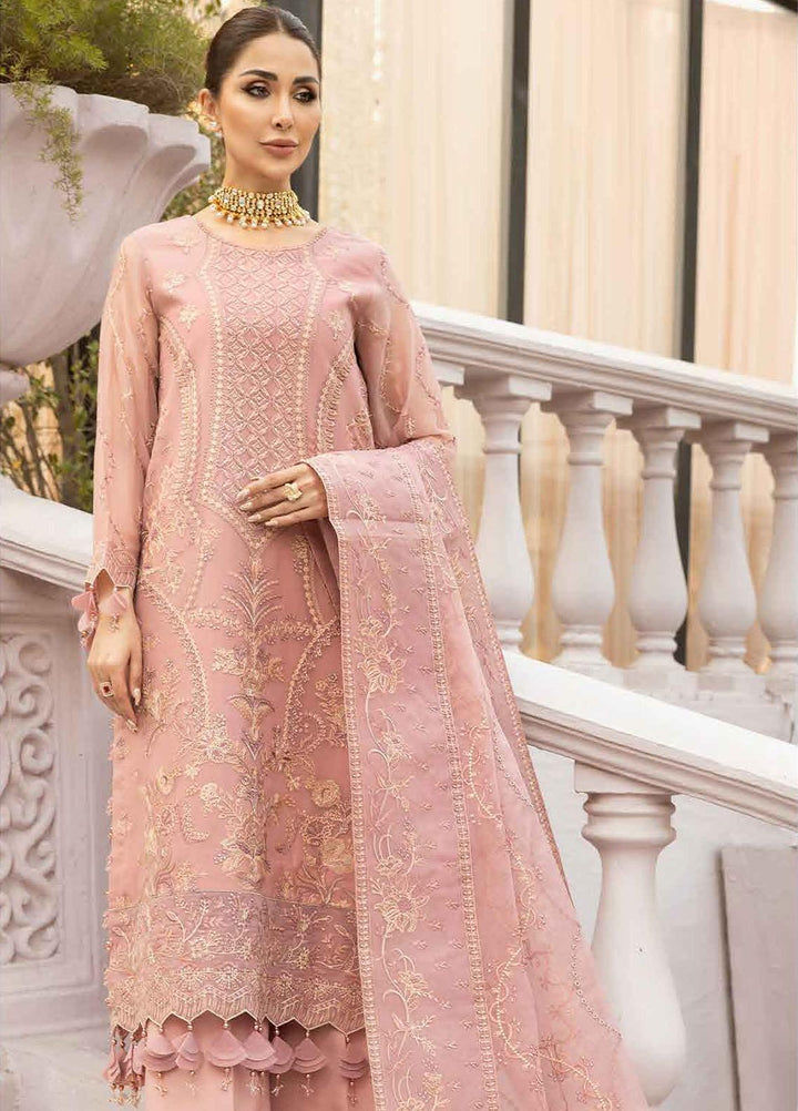 Dhaagay By Alizeh Fashion Embroidered Chiffon Suits Unstitched 3 Piece AFB23D 02 Abir - Formal Collection