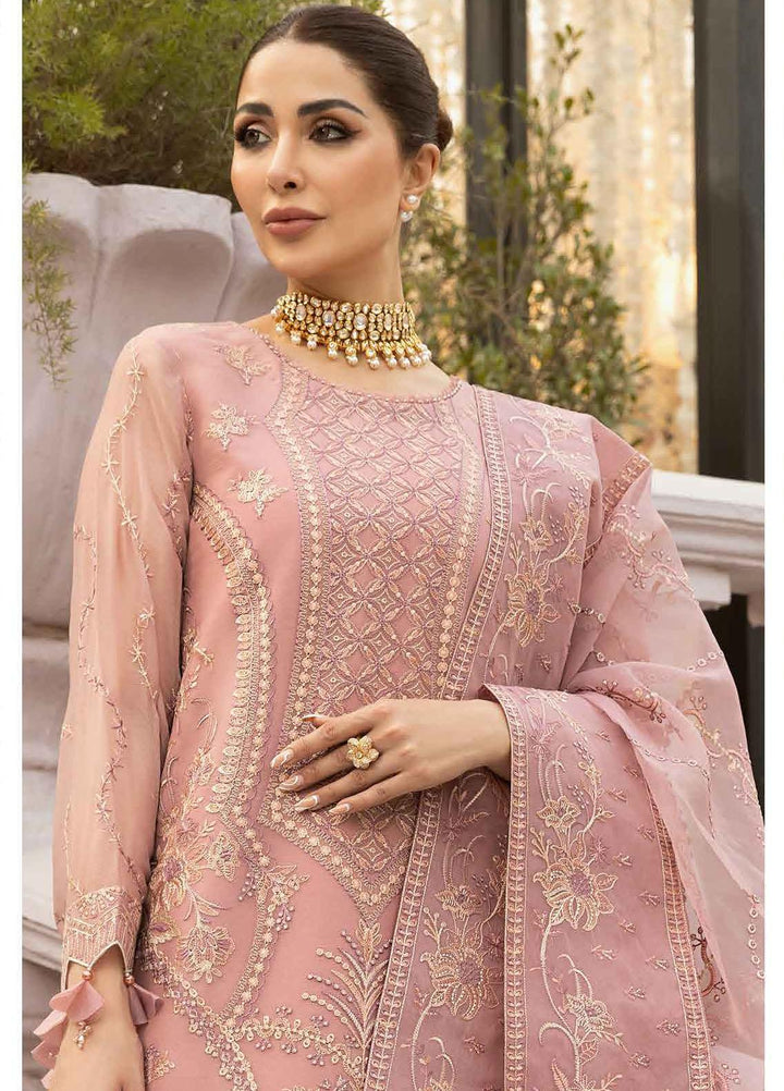 Dhaagay By Alizeh Fashion Embroidered Chiffon Suits Unstitched 3 Piece AFB23D 02 Abir - Formal Collection