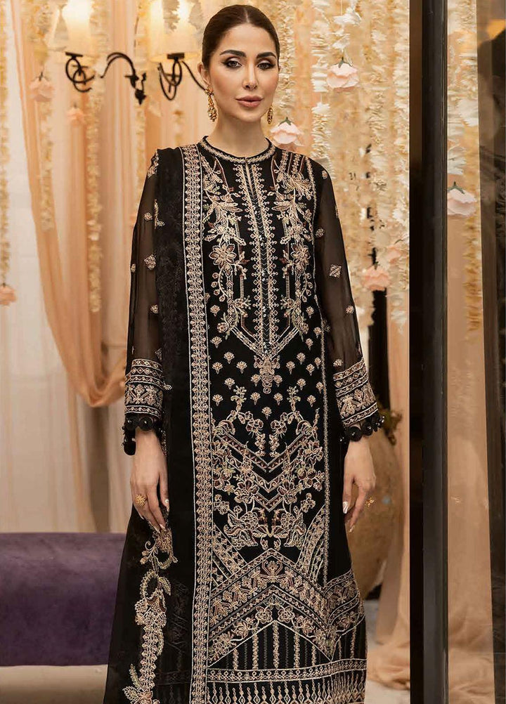 Dhaagay By Alizeh Fashion Embroidered Chiffon Suits Unstitched 3 Piece AFB23D 04 Mirha - Formal Collection