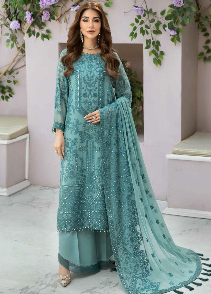 Dhaagay By Alizeh Fashion Embroidered Chiffon Suits Unstitched 3 Piece AFB23D 07 Kiraz - Formal Collection