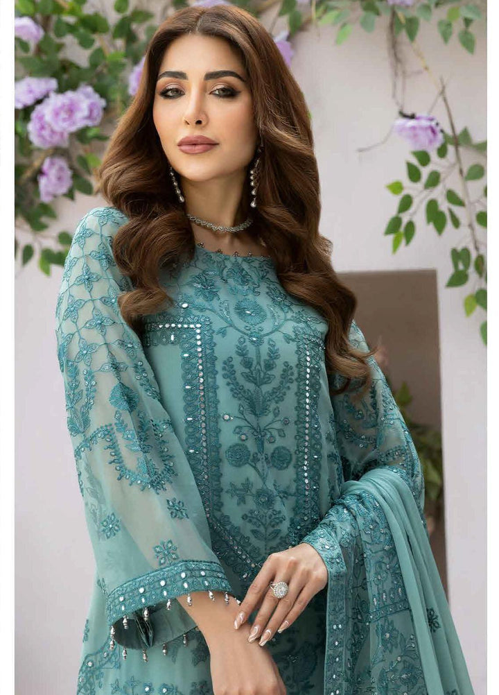 Dhaagay By Alizeh Fashion Embroidered Chiffon Suits Unstitched 3 Piece AFB23D 07 Kiraz - Formal Collection