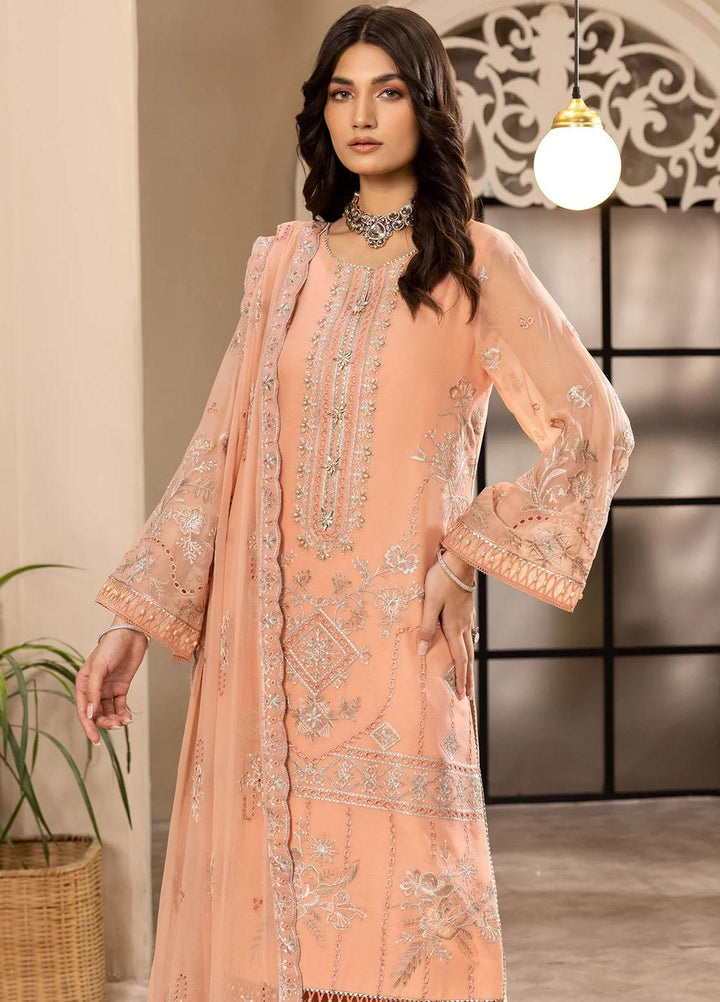 Dhaagay By Alizeh Fashion Embroidered Chiffon Suits Unstitched 3 Piece AFB23D-V2 D-03 Aansha - Formal Collection