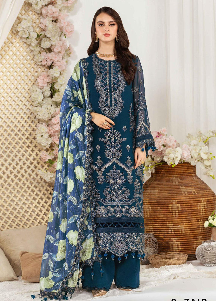 Dhaagay By Alizeh Fashion Embroidered Chiffon Suits Unstitched 3 Piece AFB23-D3 08 Zair - Formal Collection