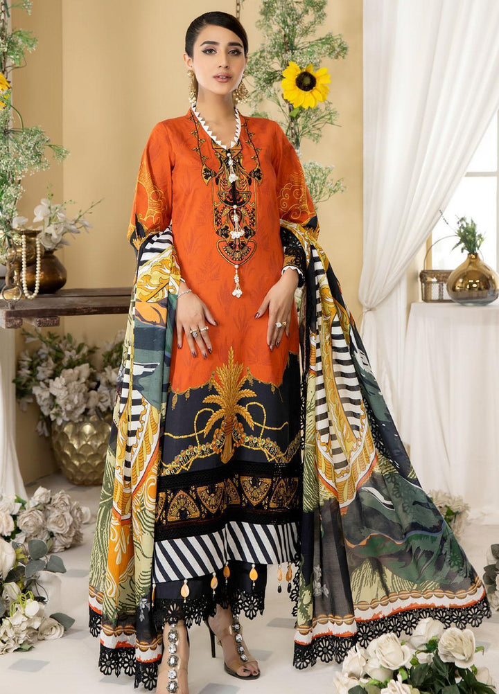 Dhanak By Mirha Embroidered Lawn Suits Unstitched 3 Piece MR22D 01 Dhaani - Festive Collection