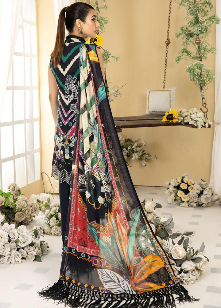 Dhanak By Mirha Embroidered Lawn Suits Unstitched 3 Piece MR22D 02 Siyahi Mayal - Festive Collection