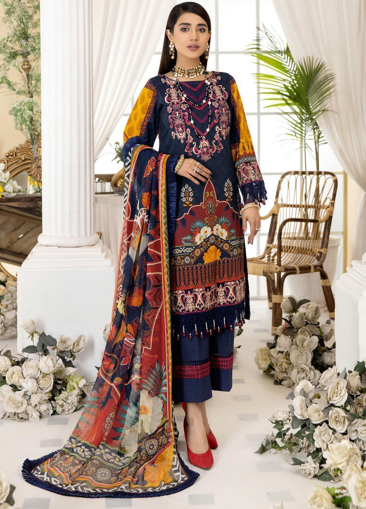 Dhanak By Mirha Embroidered Lawn Suits Unstitched 3 Piece MR22D 04 Rangrez - Festive Collection
