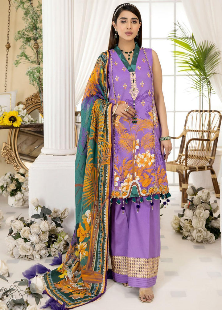 Dhanak By Mirha Embroidered Lawn Suits Unstitched 3 Piece MR22D 06 Kasni - Festive Collection