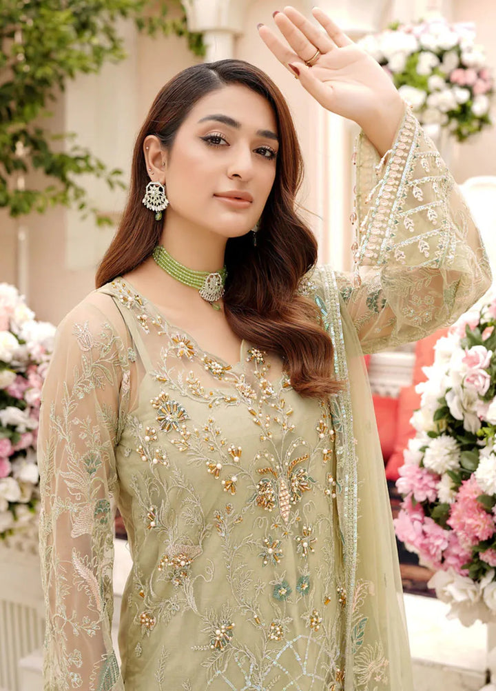 Dhanak By Ricamo Embroidered Net Suit Unstitched 4 Piece RICDH Cleo - Festive Collection