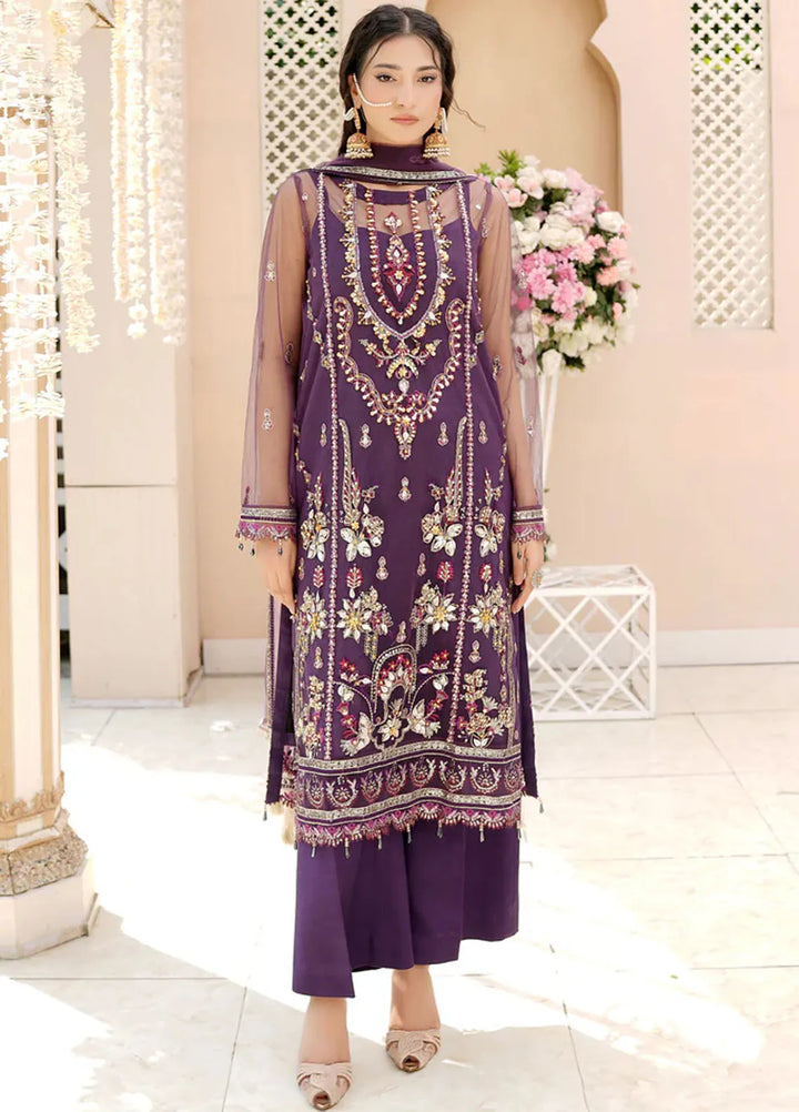 Dhanak By Ricamo Embroidered Net Suit Unstitched 4 Piece RICDH Dure - Festive Collection