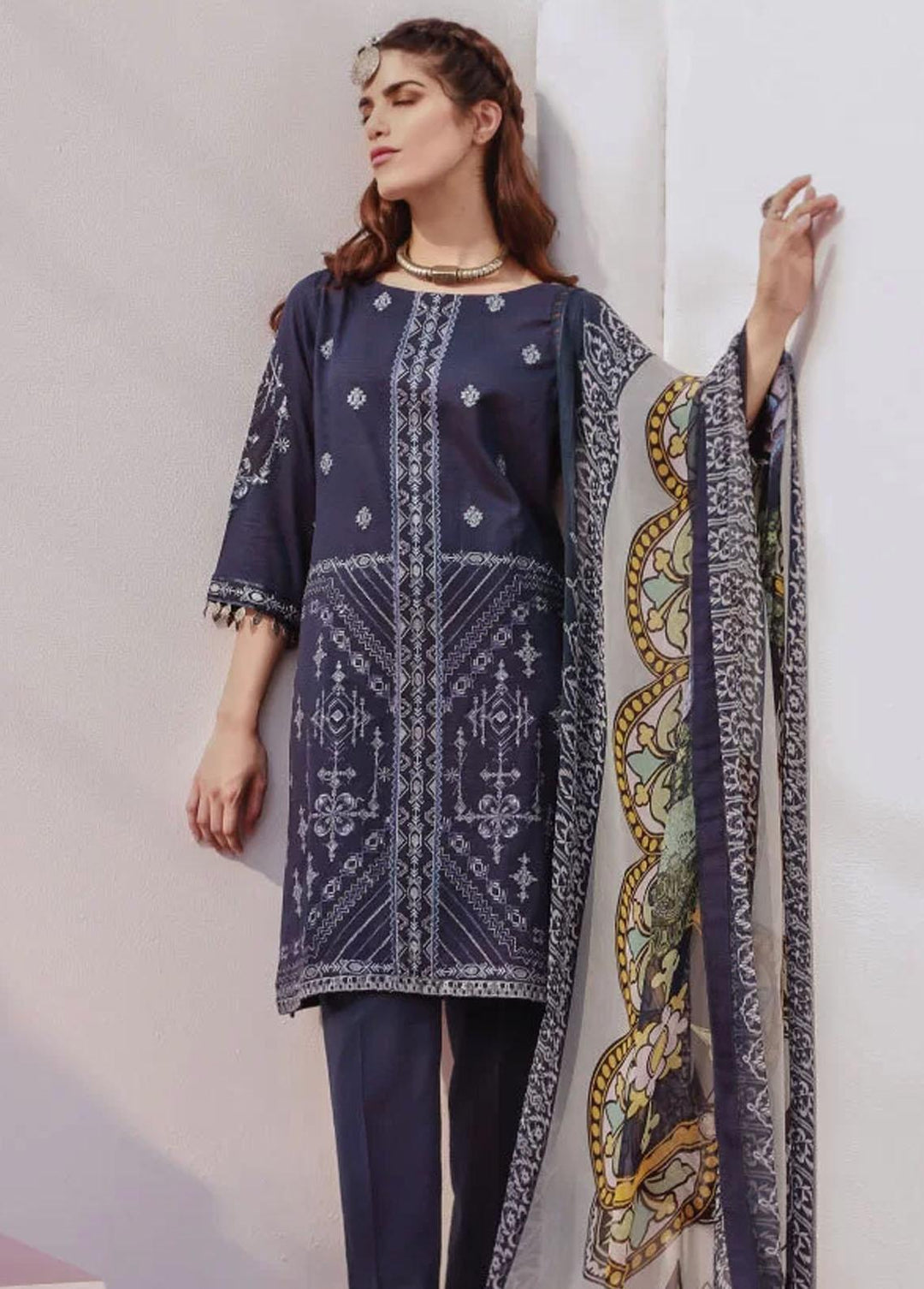 Soffio Pret Embroidered Cambric 3 Piece SFO21D SC-0711