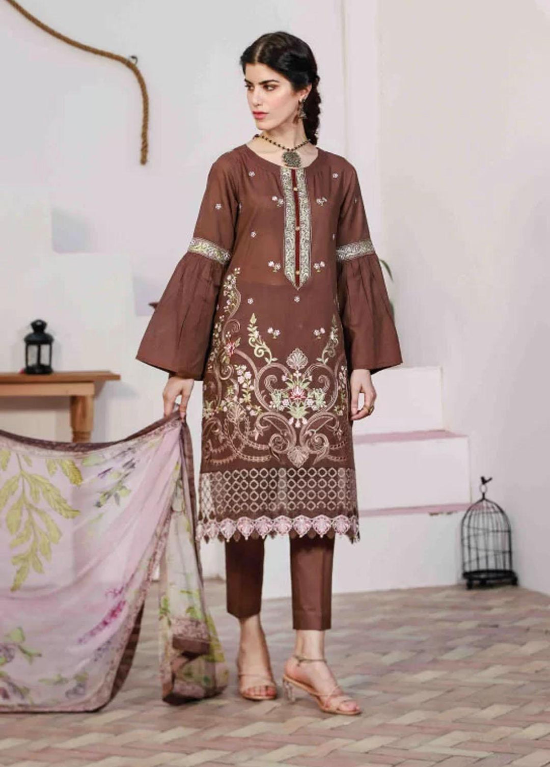 Soffio Pret Embroidered Cambric 3 Piece SFO21D SC-0718