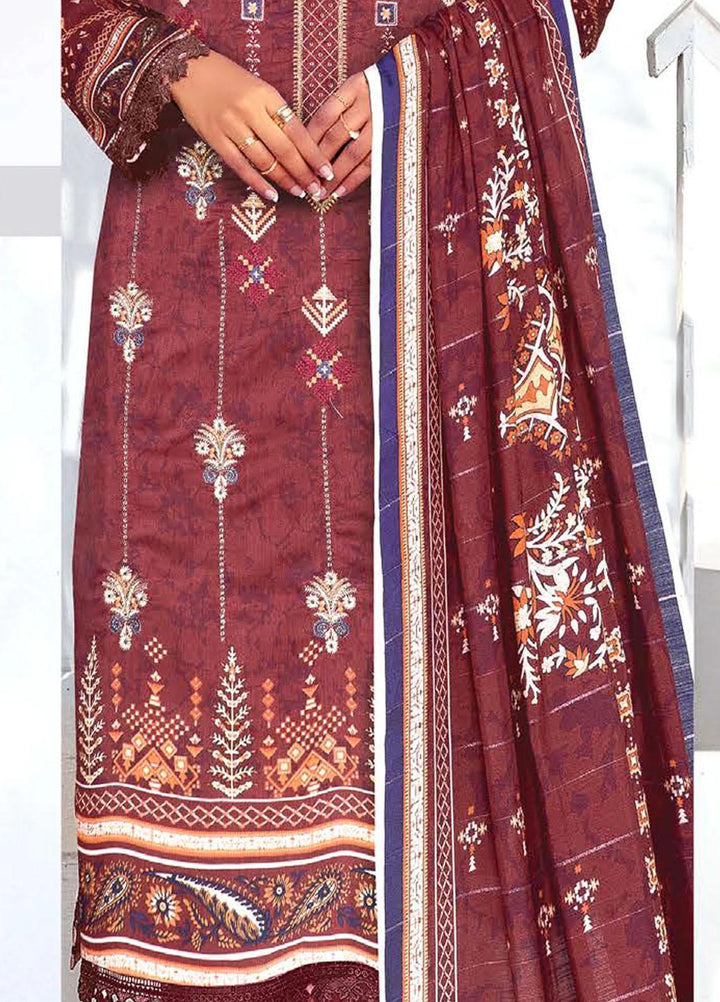 Insiya Clothing Embroidered Cambric Suits Unstitched 3 Piece INS23DK DK-07 - Winter Collection