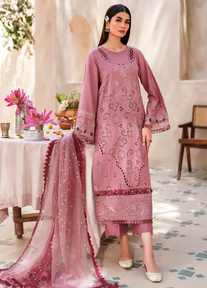 Dhoop Kinaray By Nureh Chikankari Lawn Suits Unstitched 4 Piece NU24DK NS-136 - Summer Collection