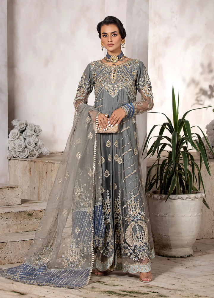 Diara Couture Pret Embroidered Net 3 Piece Suit Rutaab - Us-610
