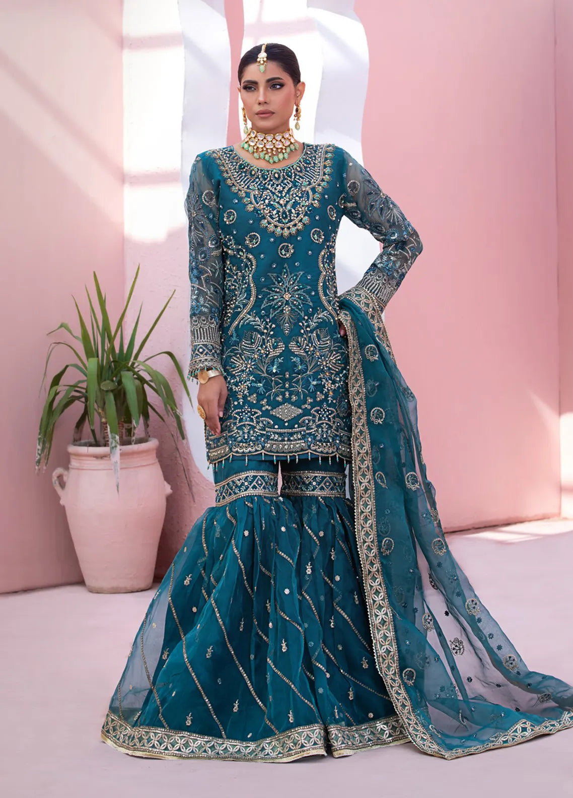 Thread and Motifs Pret Embroidered Organza 3 piece Suit 9124.3 main image 1