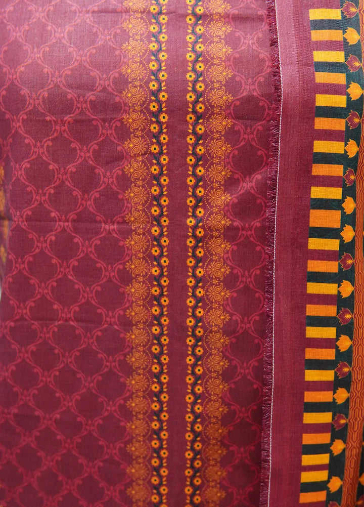 Digital Print By Bin Saeed Printed Lawn Suit Unstitched 3 Piece BN24F Red - Summer Collection