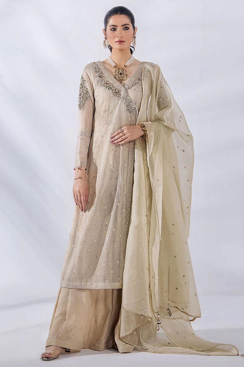 Malook By Shazia Ovais Pret Embroidered Raw Silk 3 Piece Suit MLK23M Zareesh main image 0