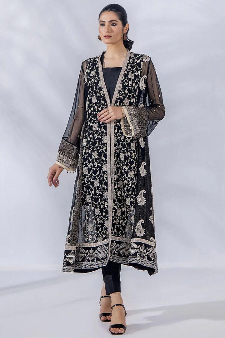 Malook By Shazia Ovais Pret Embroidered Chiffon 3 Piece Suit MLK23D Shahi