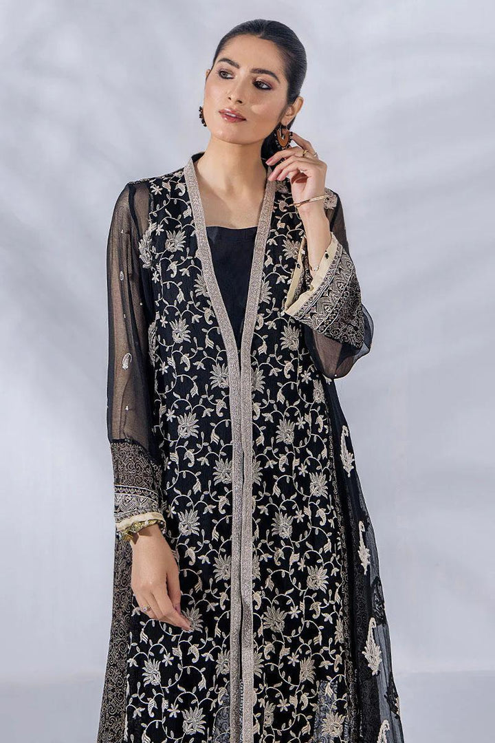 Malook By Shazia Ovais Pret Embroidered Chiffon 3 Piece Suit MLK23D Shahi