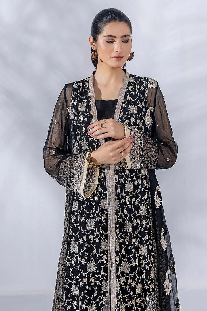 Malook By Shazia Ovais Pret Embroidered Chiffon 3 Piece Suit MLK23D Shahi