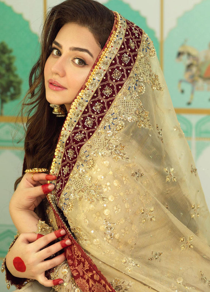 Zaaviay Luxury Pret Embroidered Net 3 Piece Dress GULNAAZ