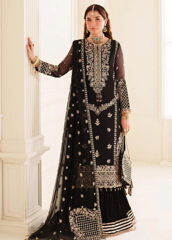Dua By Alizeh Embroidered Chiffon Suit Unstitched 3 Piece AFB24D D-03 Soha - Formal Collection
