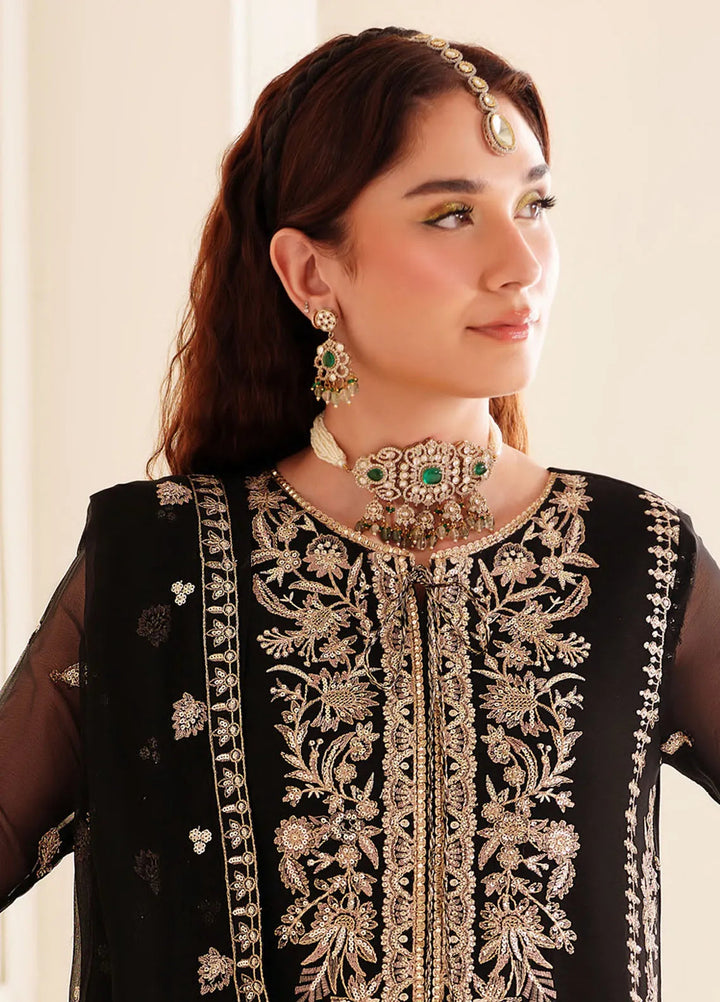 Dua By Alizeh Embroidered Chiffon Suit Unstitched 3 Piece AFB24D D-03 Soha - Formal Collection