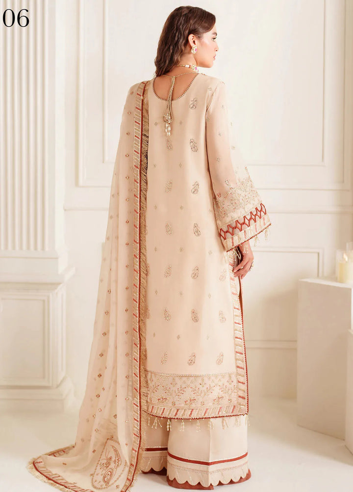 Dua By Alizeh Embroidered Chiffon Suit Unstitched 3 Piece AFB24D D-06 Emel - Formal Collection