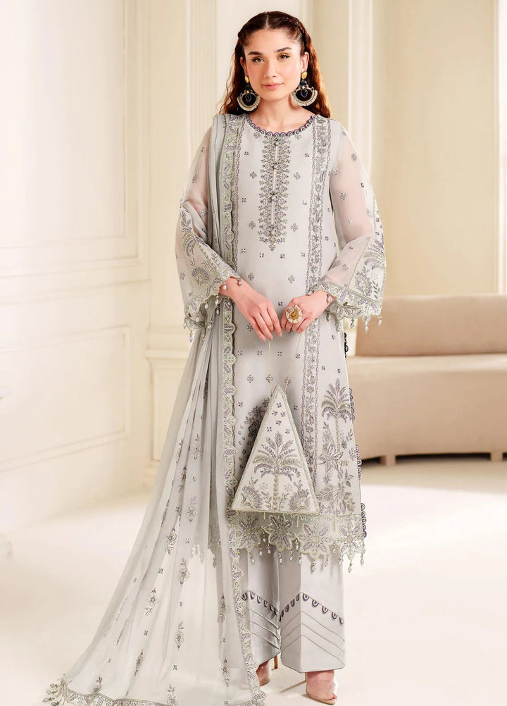 Dua By Alizeh Embroidered Chiffon Suit Unstitched 3 Piece AFB24D D-8 Payal - Formal Collection