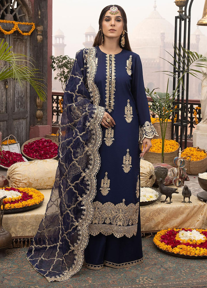 Durnaz By Sahane Embroidered Raw Silk Suits Unstitched 3 Piece SNE23DR BR-1201 Afrozeh - Formal Collection