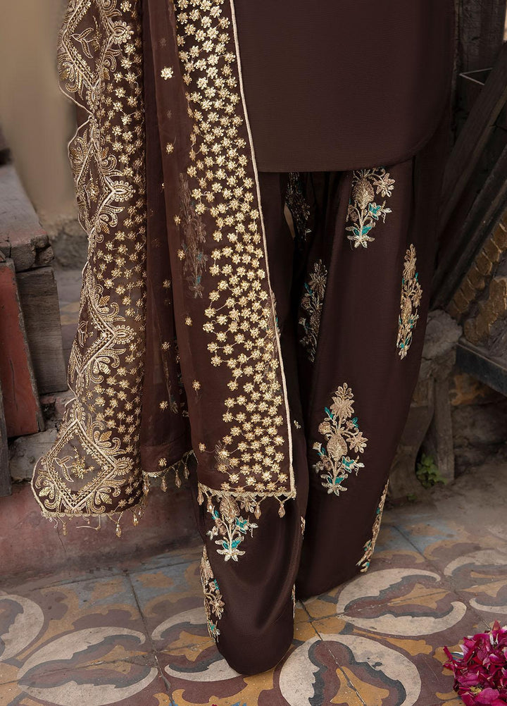 Durnaz By Sahane Embroidered Raw Silk Suits Unstitched 3 Piece SNE23DR BR-1203 Sonaar - Formal Collection