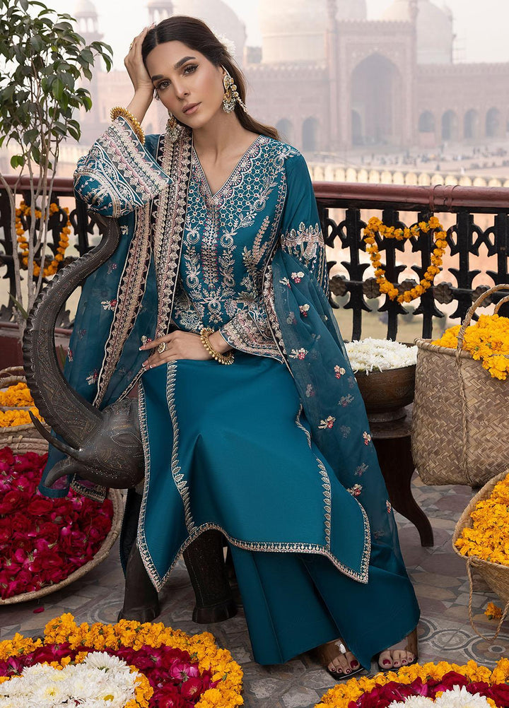 Durnaz By Sahane Embroidered Raw Silk Suits Unstitched 3 Piece SNE23DR BR-1205 Zephyr - Formal Collection