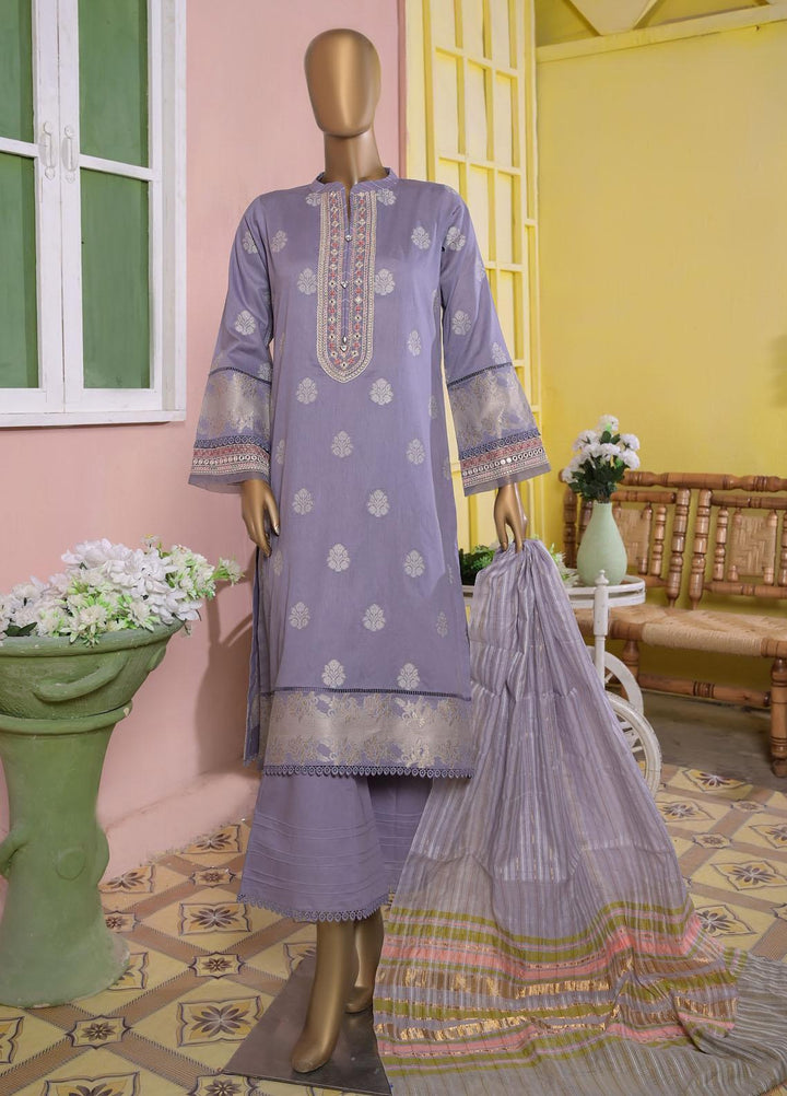Dynasty by HZ Textiles Embroidered Jacquard Cotton Suits Unstitched 3 Piece HZ22DNT DJM-01 - Festive Collection