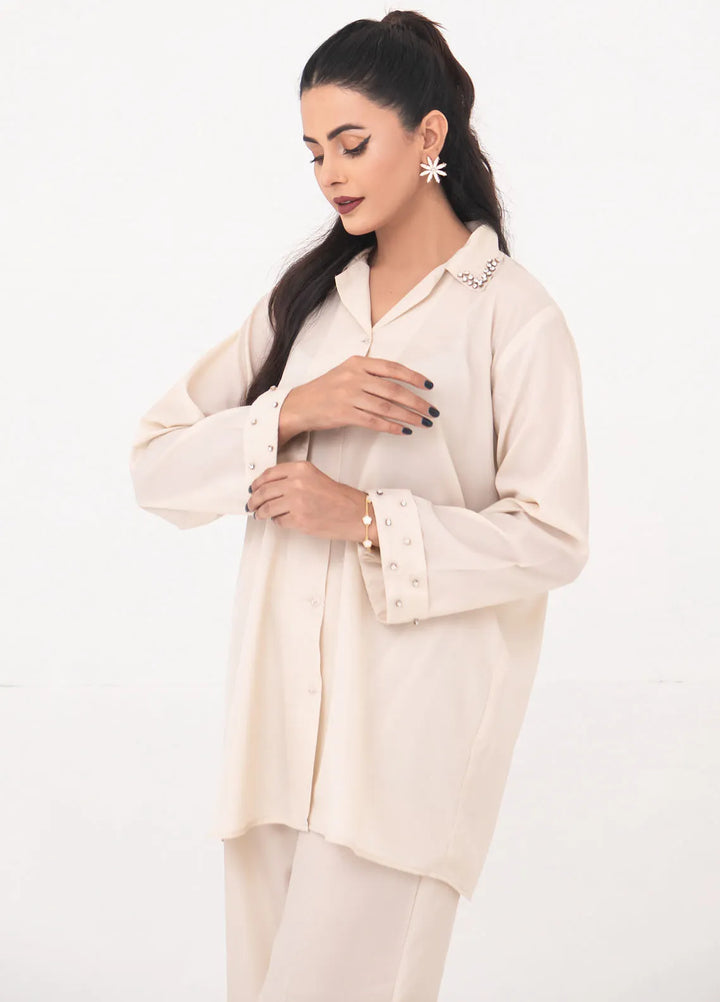 Eclipse by Slay Wear Pret Solid Tropical 2 Piece Suit Powdered Pearl